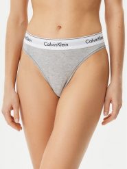 Calvin Klein Underwear Figi klasyczne z wysokim stanem LV00QF8319 Szary. Szare figi Calvin Klein Underwear, bez wzorów, z bawełny, z podwyższonym stanem. Za 79.99 zł.