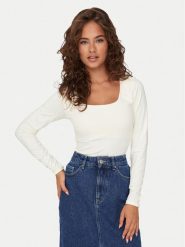 ONLY Bluzka Lea 15302647 Biały Slim Fit. Białe bluzki ONLY, xl, bez wzorów, z syntetyku, bez kołnierzyka, bez ramiączek. Za 99.99 zł.
