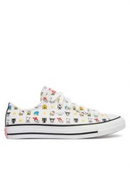 Converse Trampki Chuck Taylor All Star A17700C Biały. Białe trampki Converse, bez wzorów, z materiału, retro, bez zapięcia. Za 379.99 zł.