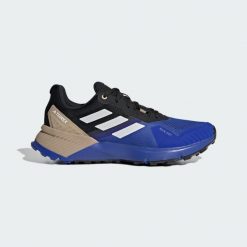 Buty Terrex Soulstride RAIN.RDY Trail Running. Brązowe buty do biegania adidas, bez wzorów, z materiału, bez zapięcia, do biegania. Za 439.00 zł.