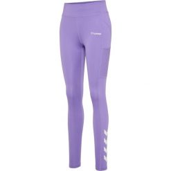 Damskie legginsy mid-rise Hummel MT Chipo. Fioletowe legginsy Hummel, bez wzorów, sportowe. Za 164.50 zł.