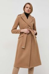 Morgan płaszcz wełniany kolor beżowy przejściowy dwurzędowy. Brązowe płaszcze Morgan, bez wzorów, z wełny, klasyczne, bez kaptura. Za 1,029.90 zł.