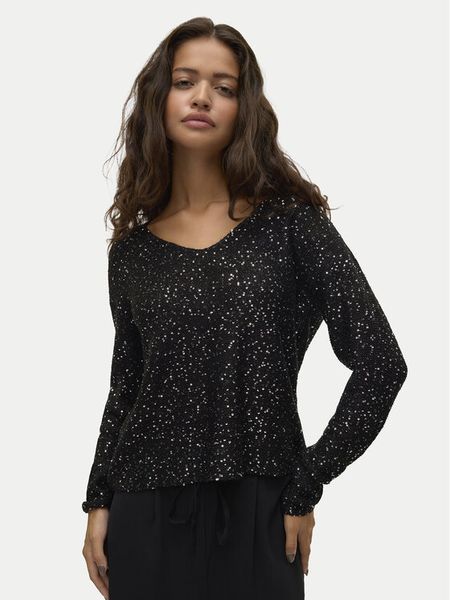 Vero Moda Bluzka Leilani 10318223 Czarny Loose Fit. Czarne bluzki Vero Moda, xs, bez wzorów, z syntetyku, bez kołnierzyka, bez ramiączek. Za 139.99 zł.