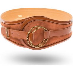PASEK ELISABETTA FRANCHI. Brązowe paski Elisabetta Franchi, bez wzorów, ze skóry, retro. Za 599.50 zł.