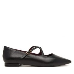 Baleriny Tamaris. Czarne baleriny Tamaris, bez wzorów, bez obcasa, bez zapięcia. Za 324.99 zł.