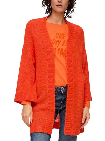 S.Oliver Kardigan w kolorze pomarańczowym rozmiar: 46. Pomarańczowe swetry S.Oliver, s, bez wzorów, ze splotem, bez ramiączek. Za 88.02 zł.