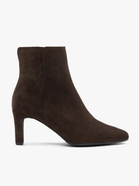 Ciemnobrązowe botki na szpilce. Brązowe botki Brawo sp. z o.o., bez wzorów, ze skóry, eleganckie, za kostkę, bez obcasa, na obcasie, bez zapięcia. Za 499.99 zł.