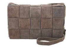 Listonoszka skórzana BARBERINI'S beżowa 888/1-9. Brązowe shopper bag Barberinis, bez wzorów, ze skóry, małe, zamszowe, bez dodatków. Za 299.99 zł.