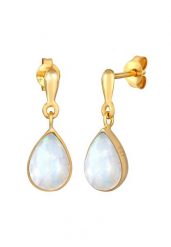 Elli PREMIUM Damska zawieszka do uszu kropla Elegant z kamieniem księżycowym w pozłacanym srebrze próby 925 Sterling Silver Kolczyki 1 ct Damski. Szare kolczyki Elli PREMIUM, z kamieniem księżycowym, pozłacane. Za 354.79 zł.