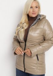 Beżowa Pikowana Kurtka z Kapturem Terilire. Brązowe kurtki Born2be, l, bez wzorów, z jeansu, eleganckie, z kapturem. W wyprzedaży za 76.99 zł.
