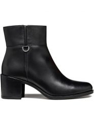 Geox Skórzane botki "New Ashell" w kolorze czarnym rozmiar: 40. Czarne botki Geox, bez wzorów, eleganckie, bez obcasa, bez zapięcia. Za 270.39 zł.