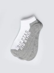 Stopki unisex bawełniane trójpak Grysoni 100. Białe skarpetki BIG STAR, bez wzorów, z bawełny. Za 39.99 zł.