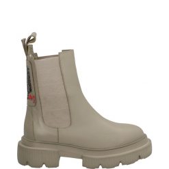 BEŻOWE SZTYBLETY 1065-06 LIG BEIG. Brązowe botki Venezia, bez wzorów, ze skóry, bez obcasa, bez zapięcia. Za 359.00 zł.