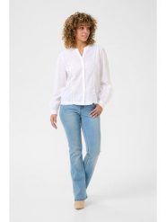 Kaffe Bluzka w kolorze białym rozmiar: 40. Białe bluzki Kaffe, bez wzorów, z bawełny, bez kołnierzyka, bez ramiączek. Za 115.95 zł.