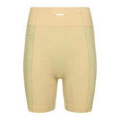 Spodenki treningowe damskie Gymshark Whitney V3. Żółte szorty sportowe Gymshark, bez wzorów, na fitness i siłownię. Za 69.99 zł.