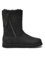 Skechers Botki Keepsakes 2.0 167675 Czarny. Czarne botki Skechers, bez wzorów, ze skóry, bez obcasa, na płaskiej podeszwie, bez zapięcia. Za 251.97 zł.