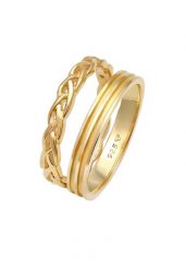 Elli Damska podwójna obrączka Duo Set Basic Wakrocz Węzeł Trend w srebrze 925 Sterling Silver Pierścionki 1 ct Damski. Szare pierścionki Elli, srebrne. Za 248.99 zł.