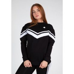Hailey Duża bluza - Czarny. Czarne bluzy GORILLA WEAR, bez wzorów, sportowe, bez ramiączek, bez kaptura. Za 253.00 zł.