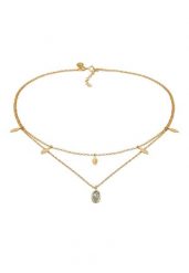 Elli PREMIUM Damski warstwowy naszyknik, pióro Boho Summer Trend z Labradorytem w pozłacanym srebrze 925 Sterling Silver Naszyjniki 1 ct. Szare naszyjniki Elli PREMIUM, z materiału, z labradorytem, pozłacane. Za 378.99 zł.