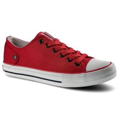 Czerwone Trampki Big Star Damskie Sznurowane Buty. Czerwone trampki BIG STAR, bez wzorów, z jeansu, biznesowe, bez zapięcia. Za 89.99 zł.