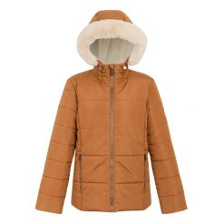 Kurtka Damska Pikowanie Winnie. Brązowe kurtki Regatta, l, bez wzorów, z materiału, z kapturem. Za 156.99 zł.