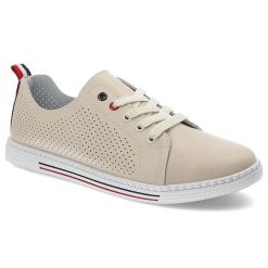 Beżowe Półbuty S.Barski Wygodne Obuwie Damskie. Brązowe półbuty wsuwane S.BARSKI, w ażurowe wzory, ze skóry, eleganckie, bez obcasa. Za 152.99 zł.