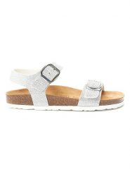 Mandel Sandały "Ines" w kolorze srebrnym rozmiar: 41. Szare sandały Mandel, bez wzorów, klasyczne, z otwartym noskiem, bez obcasa, bez zapięcia. Za 184.95 zł.