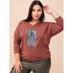 Bluza Damska Naurina Plus Size Cynamon. Bluzy blue shadow, plus size, bez wzorów, z bawełny, bez kaptura. Za 169.90 zł.