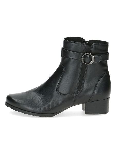 Caprice Skórzane botki w kolorze czarnym rozmiar: 38,5. Czarne botki Caprice, bez wzorów, eleganckie, bez obcasa, bez zapięcia. Za 272.95 zł.