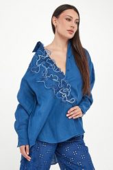 Koszula damska lniana ERMANNO SCERVINO LIFE. Koszule Ermanno Scervino Life, bez wzorów, bez kołnierzyka, bez ramiączek. Za 3,369.00 zł.