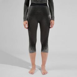 Legginsy termoaktywne damskie Odlo Performance Warm Blackcomb BL Bottom 3/4. Czarne bielizna termoaktywna damska ODLO, bez wzorów, bez ramiączek, do biegania. Za 265.99 zł.