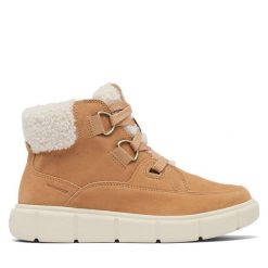 Botki Sorel. Brązowe botki Sorel, bez wzorów, bez obcasa, na płaskiej podeszwie, bez zapięcia. Za 419.99 zł.