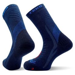 Skarpety sportowe z wełną merino Teko ecoHIKE Discovery Light Half Cushion 2.0. Niebieskie skarpetki TEKO, bez wzorów, z wełny. Za 70.00 zł.