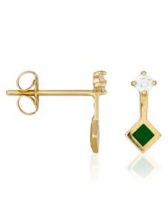 OR ÉCLAT Złote kolczyki-wkrętki "Prague" z cyrkoniami rozmiar: onesize. Zielone kolczyki Or Éclat, z cyrkonią, złote. Za 304.99 zł.