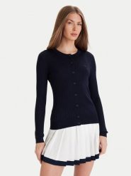 Lacoste Kardigan AF4141 Granatowy Slim Fit. Niebieskie swetry Lacoste, bez wzorów, z wełny, bez ramiączek. Za 769.99 zł.