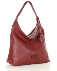 Worek hobo bag MARCO MAZZINI bordowy s285g. Czerwone torebki klasyczne bez wzorów, ze skóry, na ramię, bez dodatków. Za 389.00 zł.