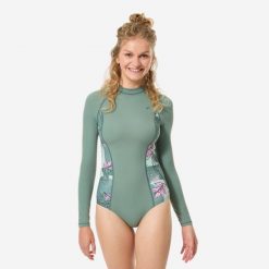 Kostium kąpielowy jednoczęściowy damski Decathlon Dani Numea. Brązowe stroje jednoczęściowe OLAIAN, bez wzorów, z elastanu, sportowe. Za 159.99 zł.