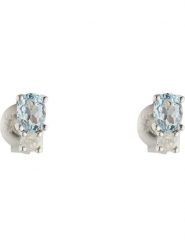 CARATELLI Złote kolczyki-wkrętki "Azur" z diamentami i topazem rozmiar: onesize. Niebieskie kolczyki CARATELLI, z diamentem, złote. Za 1,078.99 zł.