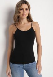 Czarny Klasyczny Top z Bawełny Alidi. Czarne topy Born2be, l, bez wzorów, z bawełny, eleganckie, bez kołnierzyka, bez ramiączek. W wyprzedaży za 16.99 zł.