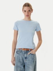 Guess T-Shirt W5RI52 J1314 Błękitny Regular Fit. Niebieskie t-shirty Guess, s, z aplikacjami, z bawełny, bez kołnierzyka, bez ramiączek. Za 139.99 zł.