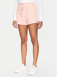 Guess Jeans Szorty sportowe W5GD0O K68I4 Różowy Relaxed Fit. Czerwone szorty sportowe Guess Jeans, z aplikacjami, z bawełny. Za 199.99 zł.