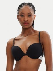 Guess Biustonosz push-up O3RC17 KBBU1 Czarny. Czarne biustonosze Guess, z aplikacjami, z bawełny. Za 169.99 zł.