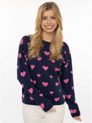 Zwillingsherz Sweter w kolorze granatowym rozmiar: S/M. Niebieskie swetry Zwillingsherz, m, bez wzorów, z bawełny, bez ramiączek. Za 130.99 zł.