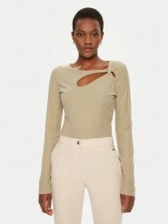 Guess Bluzka W5RP12 KAQL2 Zielony Regular Fit. Zielone bluzki Guess, m, z aplikacjami, z syntetyku, bez kołnierzyka, bez ramiączek. Za 209.99 zł.
