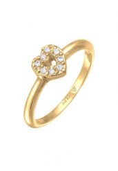 Elli Damski pierścionek serce romantyczne błyszczące z cyrkoniami ze srebra próby 925 Sterling Silver Pierścionki 1 ct. Szare pierścionki Elli, z cyrkonią, srebrne. Za 243.99 zł.