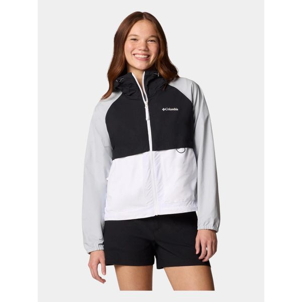 Wiatrówka damska Columbia Spire Valley. Białe kurtki przejściowe sportowe Columbia, xs, bez wzorów, z softshellu, bez kaptura, trekkingowe. W wyprzedaży za 189.50 zł.