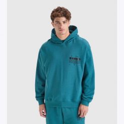 Bluza DIADORA HOODIE MANIFESTO. Czerwone bluzy Diadora, m, bez wzorów, z bawełny, bez ramiączek, z kapturem. Za 129.99 zł.