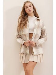 Trend Alacati Koszula w kolorze beżowym rozmiar: M. Brązowe koszule Trend Alacati, m, bez wzorów, bez kołnierzyka, bez ramiączek. Za 89.45 zł.