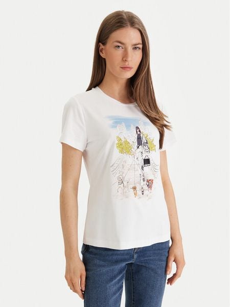 DKNY T-Shirt Central Park Conversational P61M0WNA Biały Regular Fit. Białe t-shirty DKNY, m, bez wzorów, z bawełny, bez kołnierzyka, bez ramiączek. Za 241.99 zł.