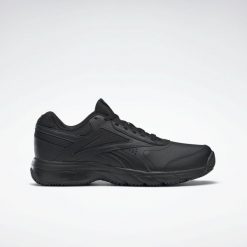 Buty na co dzień damskie REEBOK WORK CUSHION skóra. Czarne buty do biegania Reebok, bez wzorów, ze skóry, bez zapięcia, do biegania. Za 279.00 zł.